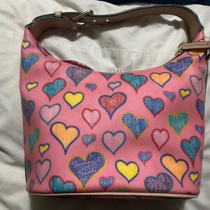 Dooney and Bourke vintage crayon hearts pink purse - brand new never worn